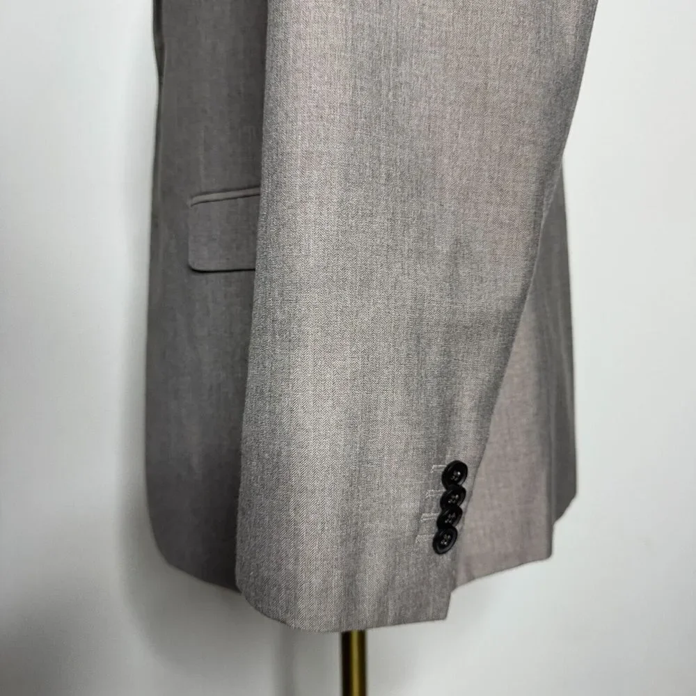 Banana Republic‎ Blazer Mens 44R Slim Fit Brown Herringbone Wool